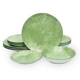 Godinger Silver Wingate Blue Porcelain 12 pc Dinnerware Set, Service for 4