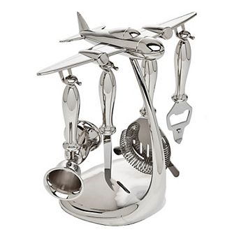 Godinger Silver Airplane 5 pc Bar Tool Set