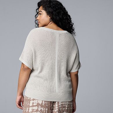 Plus Size Simply Vera Vera Wang V-Neck Sweater Tee