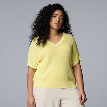 Plus Size Simply Vera Vera Wang V-Neck Sweater Tee