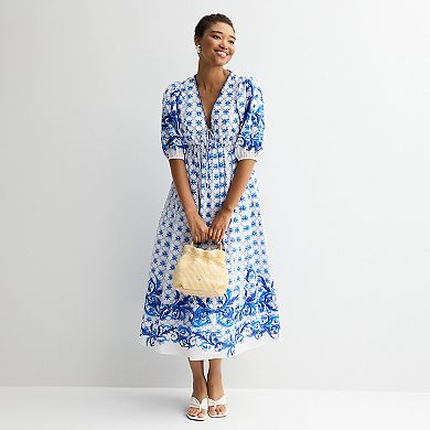 Women's Farmers Market V-Neck Dress