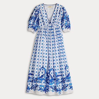 Women's Farmers Market V-Neck Dress