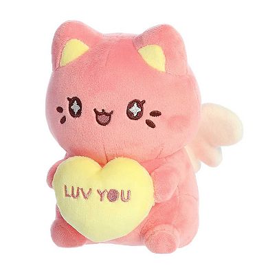 Aurora - Small Dark Pink Tasty Peach - 7" Candy Heart Meowchi - Enchanting Stuffed Animal