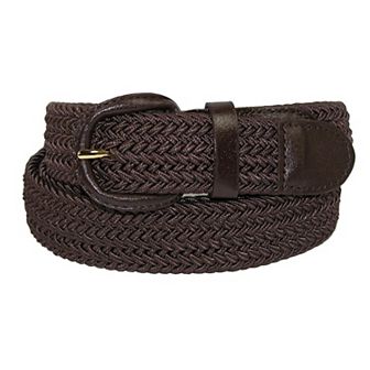 CTM Men's Elastic Braided Belt With Covered Buckle