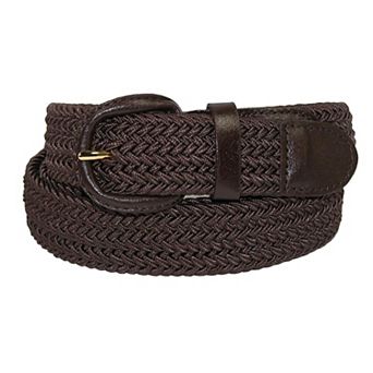 CTM Men's Elastic Braided Belt with Covered Buckle (Big & Tall Available)