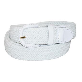 CTM Men's Elastic Braided Belt with Covered Buckle (Big & Tall Available)