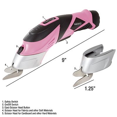 Stalwart Cordless Electric Scissors, Pink
