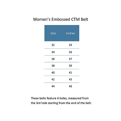 Ctm Women's Floral Embossed Western Belt