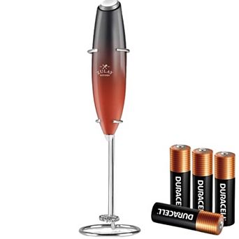 Zulay Handheld Milk Frother Wand Drink Mixer for Coffee (4 Duracell Batteries Included)