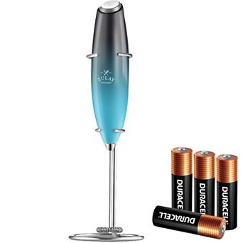 Zulay Handheld Milk Frother Wand Drink Mixer for Coffee (4 Duracell Batteries Included)