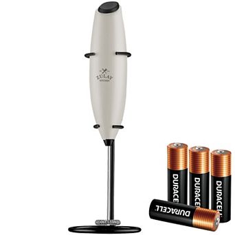 Zulay Handheld Milk Frother Wand Drink Mixer for Coffee (4 Duracell Batteries Included)