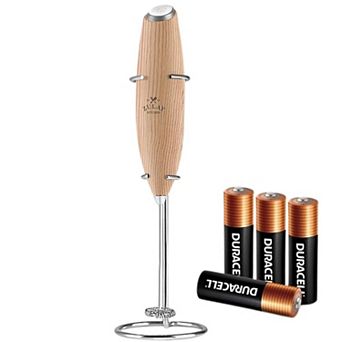 Zulay Handheld Milk Frother Wand Drink Mixer for Coffee (4 Duracell Batteries Included)