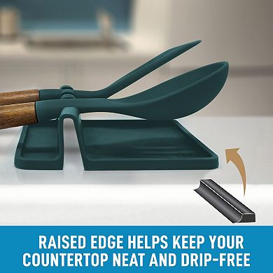 Zulay Kitchen Silicone Utensil Rest with Drip Pad for Multiple Utensils