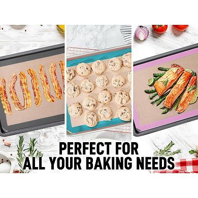 Zulay Kitchen 2-Pack Reusable Silicone Baking Mat Sheet