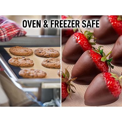 Zulay Kitchen 2-Pack Reusable Silicone Baking Mat Sheet