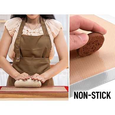 Zulay Kitchen 2-Pack Reusable Silicone Baking Mat Sheet