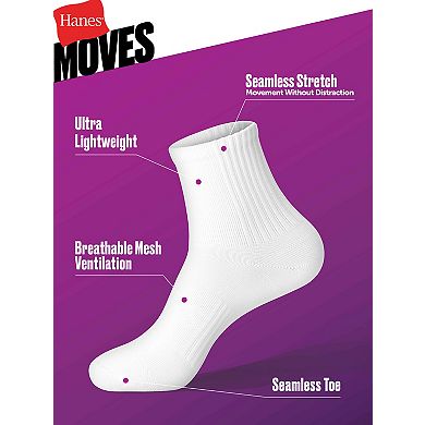 Women's Hanes 3-pk. Ultimate Seamless Stretch Mid Crew Socks