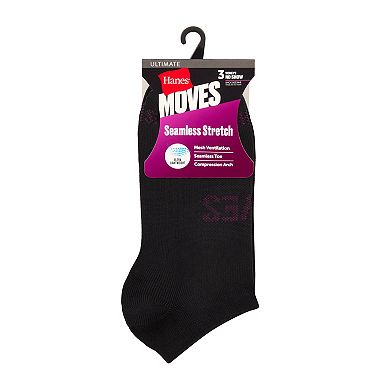 Women's Hanes 3-pk. Ultimate Seamless Stretch No Show Socks