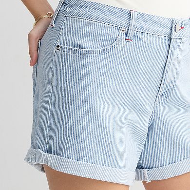 Juniors' Project Indigo Mid Rise Embellished Star Shorts