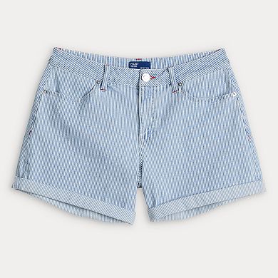 Juniors' Project Indigo Mid Rise Embellished Star Shorts