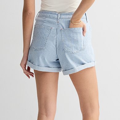 Juniors' Project Indigo Mid Rise Embellished Star Shorts