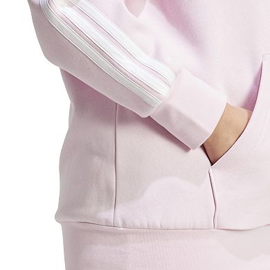 Plus Size adidas Essentials 3-Stripes Full Zip Fleece Hoodie
