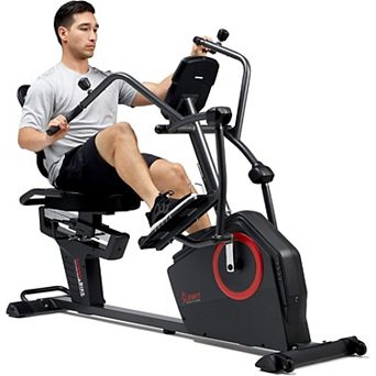 Sunny Health & Fitness Smart Electro-Magnetic Resistance Recumbent Elliptical Cross Trainer