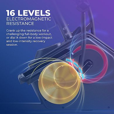 Sunny Health & Fitness Smart Electro-Magnetic Resistance Recumbent Elliptical Cross Trainer