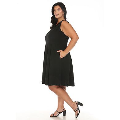 Plus Size Solid Fit And Flare Dress