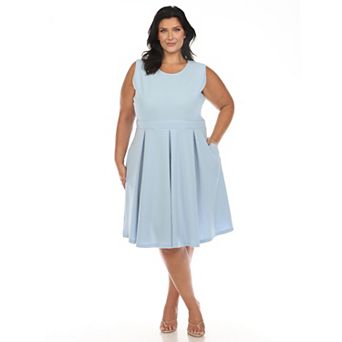 Plus Size Solid Fit And Flare Dress