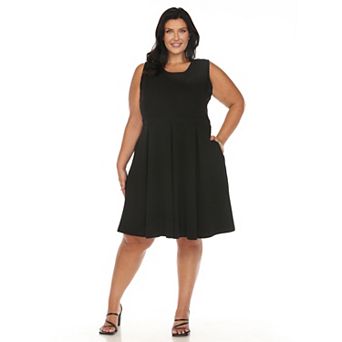 Plus Size Solid Fit And Flare Dress