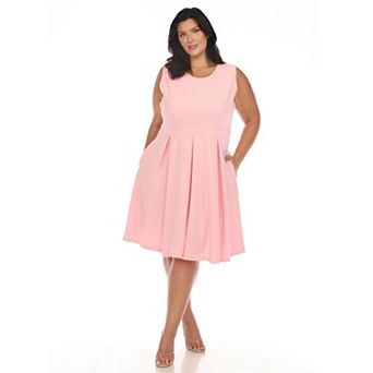 Plus Size Solid Fit And Flare Dress