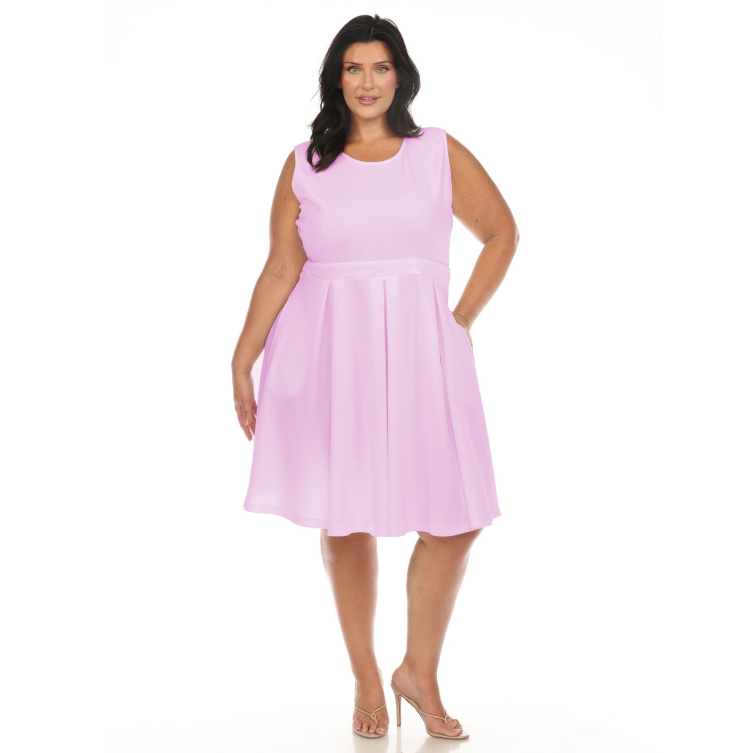 Женские платья Plus Size Solid Fit And Flare Dress