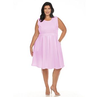 Plus Size Solid Fit And Flare Dress