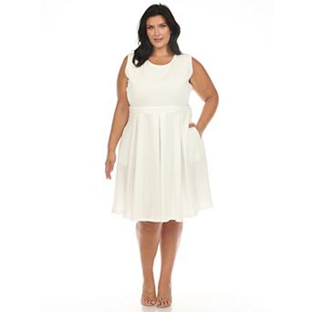 Plus Size Solid Fit And Flare Dress