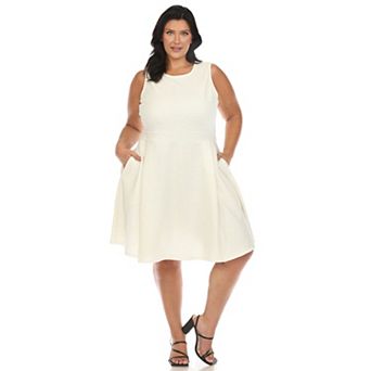 Plus Size Tweed Fit And Flare Dress