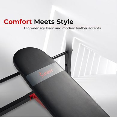 Sunny Health & Fitness Adjustable Standard Incline Weight Bench