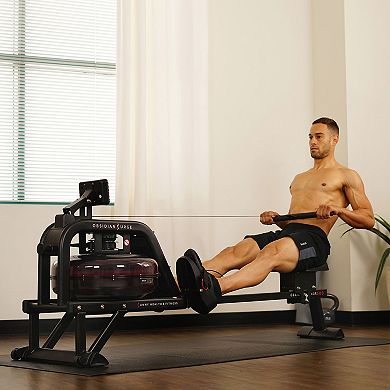 Sunny Health & Fitness Obsidian Surge Water Rowing Machine Rower