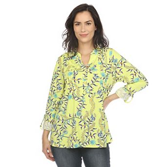 Women's Paisley Button Front Tunic Top
