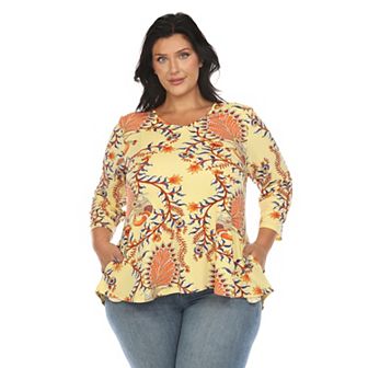 Plus Size Vibrant Boho Swing Top