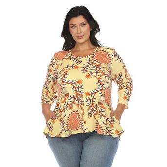 Plus Size Vibrant Boho Swing Top
