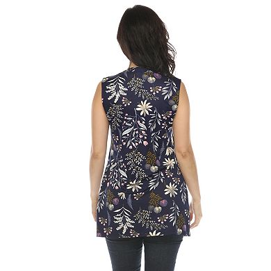 Woman's Floral Sleeveless Tunic Top