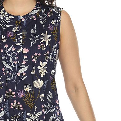 Woman's Floral Sleeveless Tunic Top
