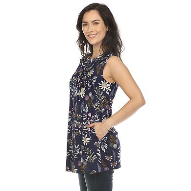 Woman's Floral Sleeveless Tunic Top
