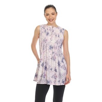 Woman's Floral Sleeveless Tunic Top