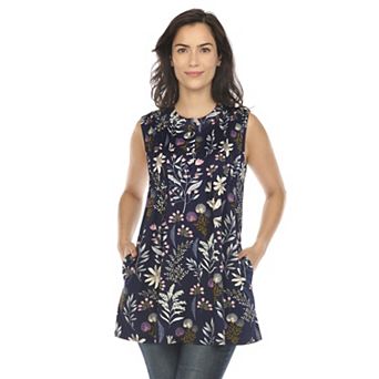 Woman's Floral Sleeveless Tunic Top