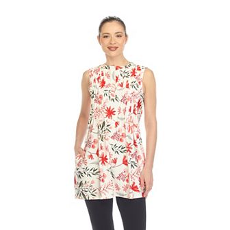 Woman's Floral Sleeveless Tunic Top