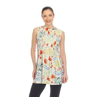 Woman's Floral Sleeveless Tunic Top