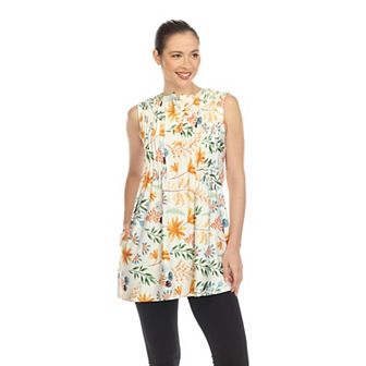Woman's Floral Sleeveless Tunic Top