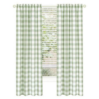 Kate Aurora Modern Farmhouse 2 pc Large Buffalo Plaid Check Rod Pocket Curtains